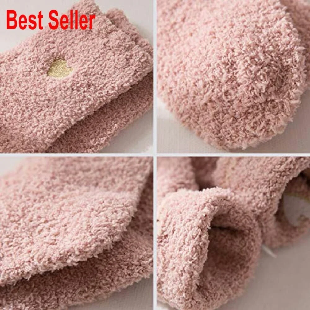 Super Soft Microfiber Slipper Socks Cozy Sleeping Crew Fuzzy Warm